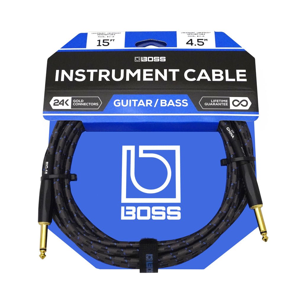 Roland BIC-15 Instrument Cable 15ft/4.5m - Straight/Straight Instrument Cables Sky Music