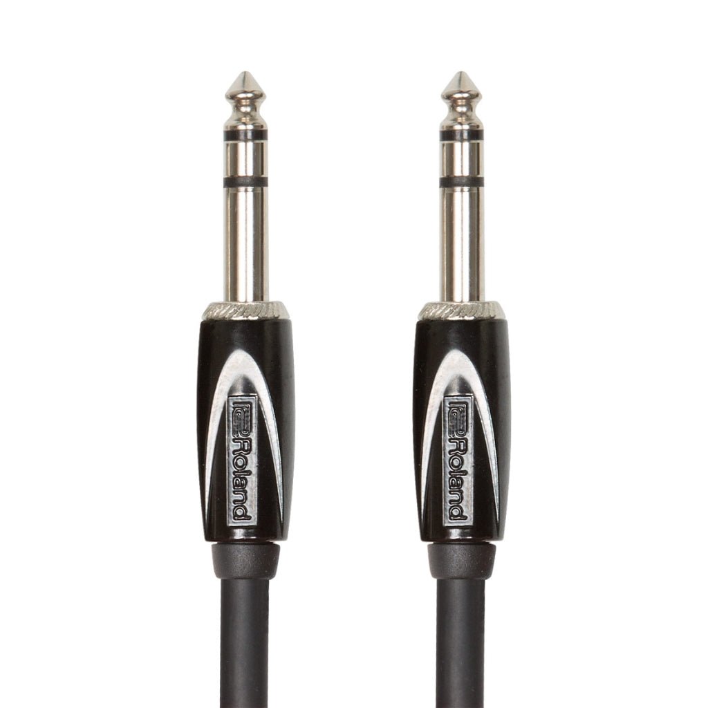 Roland RCC-15-TRTR 1/4-inch TRS Black Series Interconnect Stereo Cable 15ft Cables Sky Music