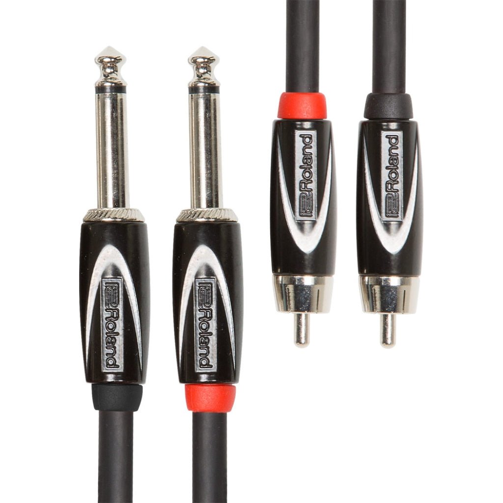 Roland RCC-5-2R28 2RCA to 2TS Black Series Interconnect Cable 5ft Cables Sky Music