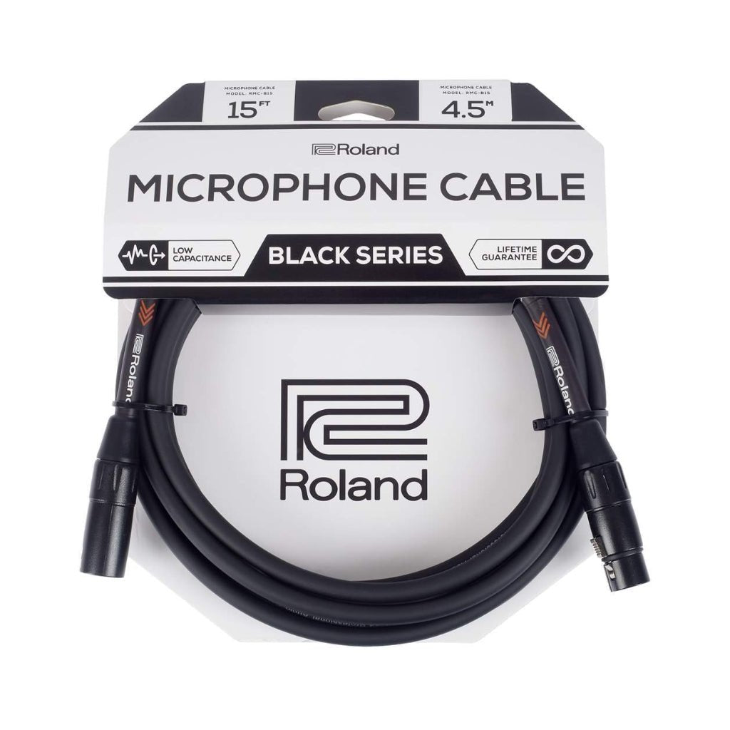 Roland RMC-B15 Black Series Microphone Cable 15ft Cables Sky Music