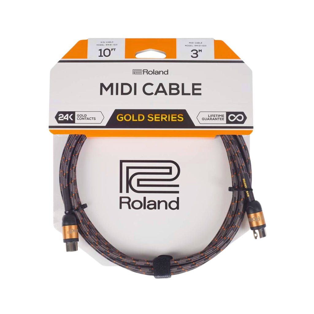 Roland RMIDI-G10 Gold Series Straight to Same MIDI Cable 10ft Cables Sky Music