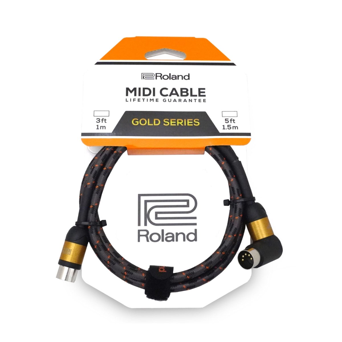 Roland RMIDI-G5A Gold Series Straight to Right-Angle MIDI Cable 5ft Cables Sky Music