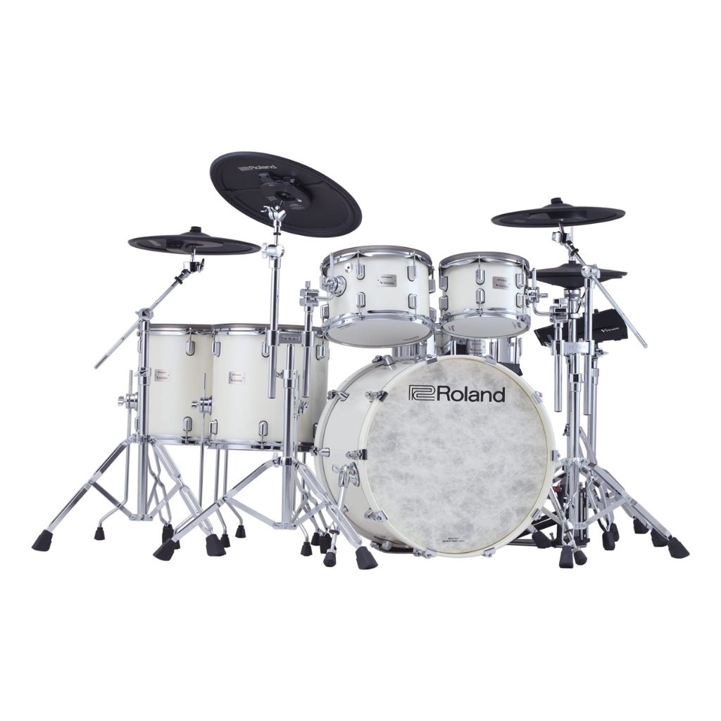 Roland VAD716PWS VAD Kit Pearl White with DW 3000 Series Hardware Electronic Drum Kits Sky Music