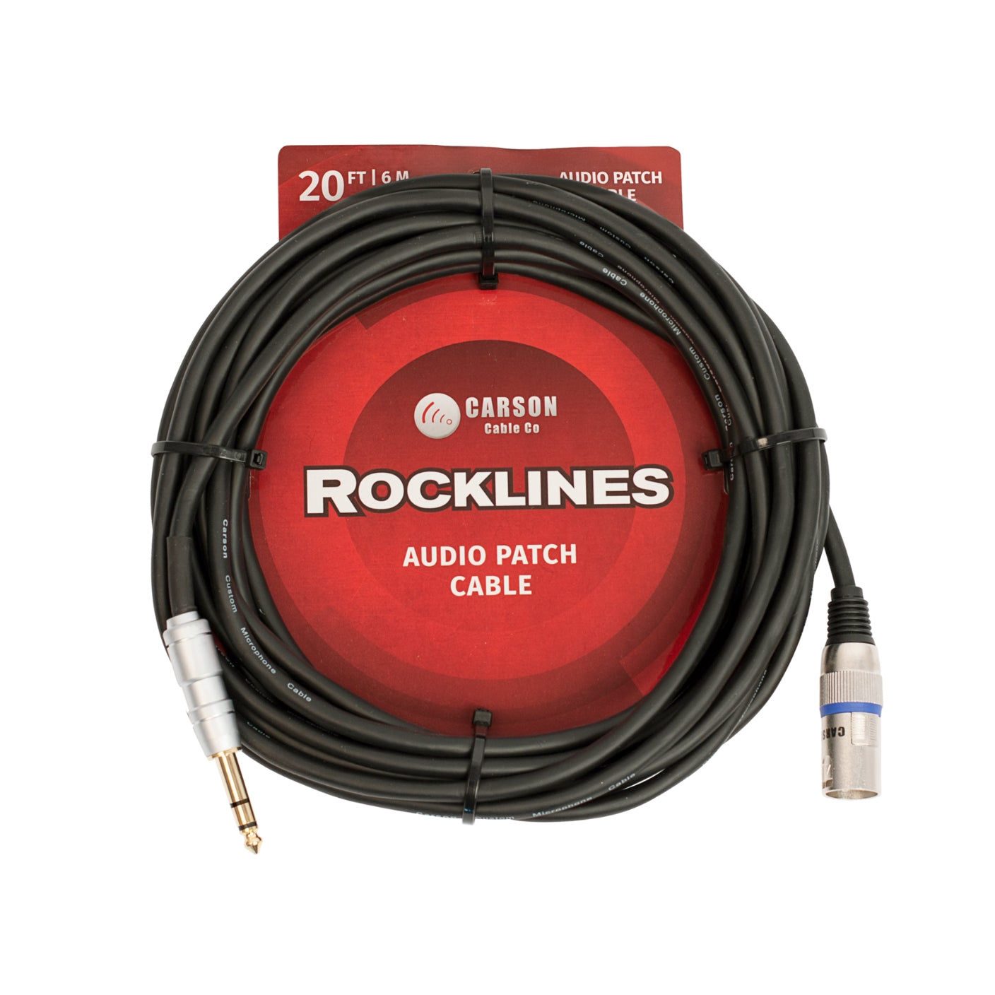 Carson Rocklines - Balanced TRS Male to XLR Audio Patch Cable 20ft