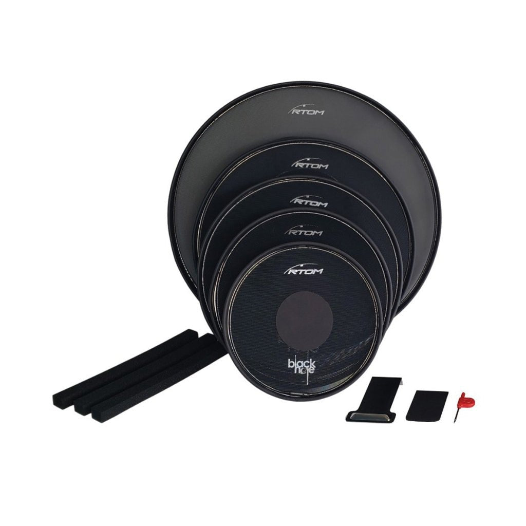 RTOM Black Hole Practice System Pack Fusion Plus - 10/12/14/16/22 Drum Accessories Sky Music
