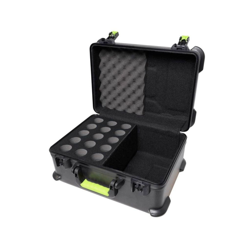 Gator - SH-MICCASE15 Molded Case w/ Drops for (15) Mics - TSA Latch