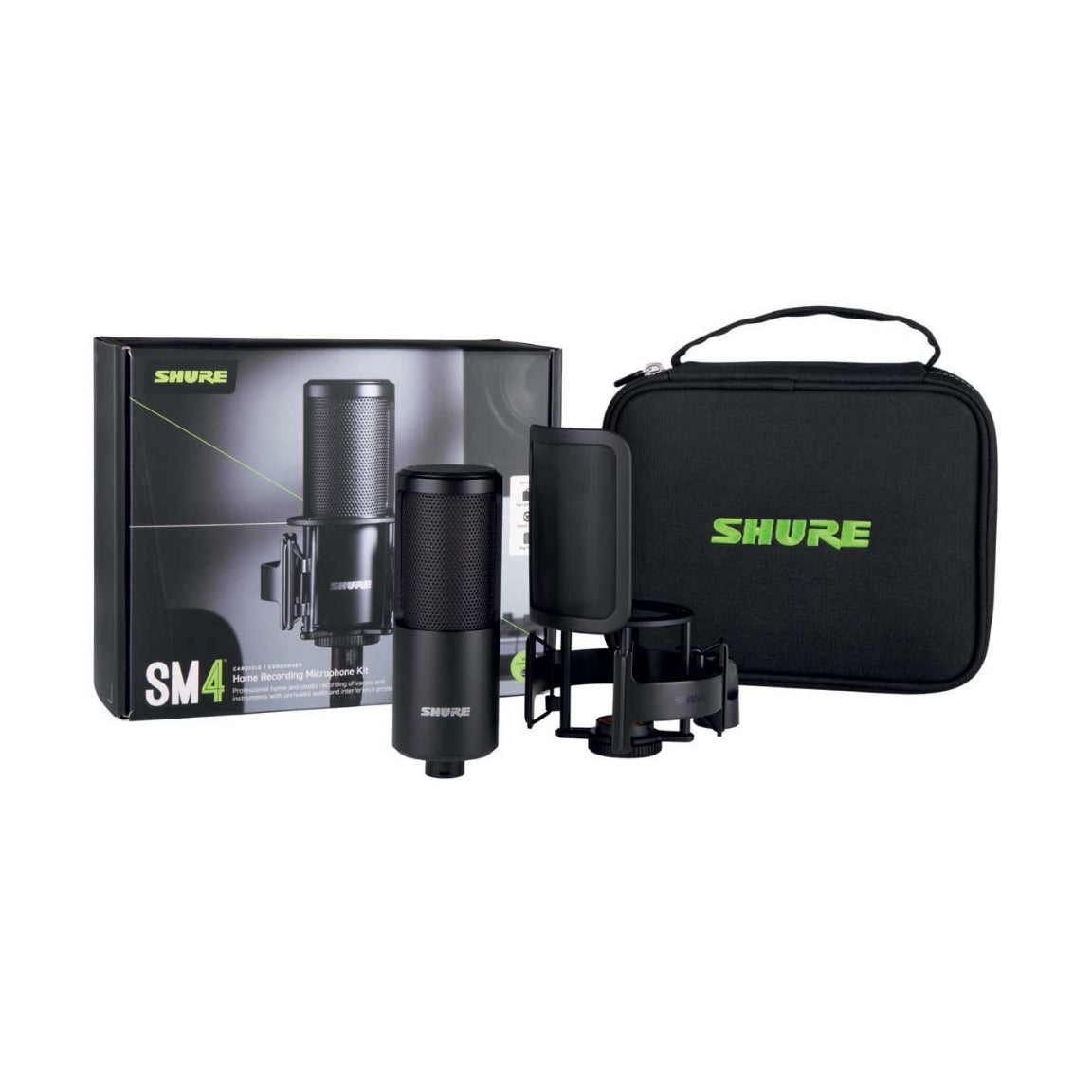 Shure - SM4-K Microphone Dual Diaphragm Condenser with Hard Mount and Case - Black