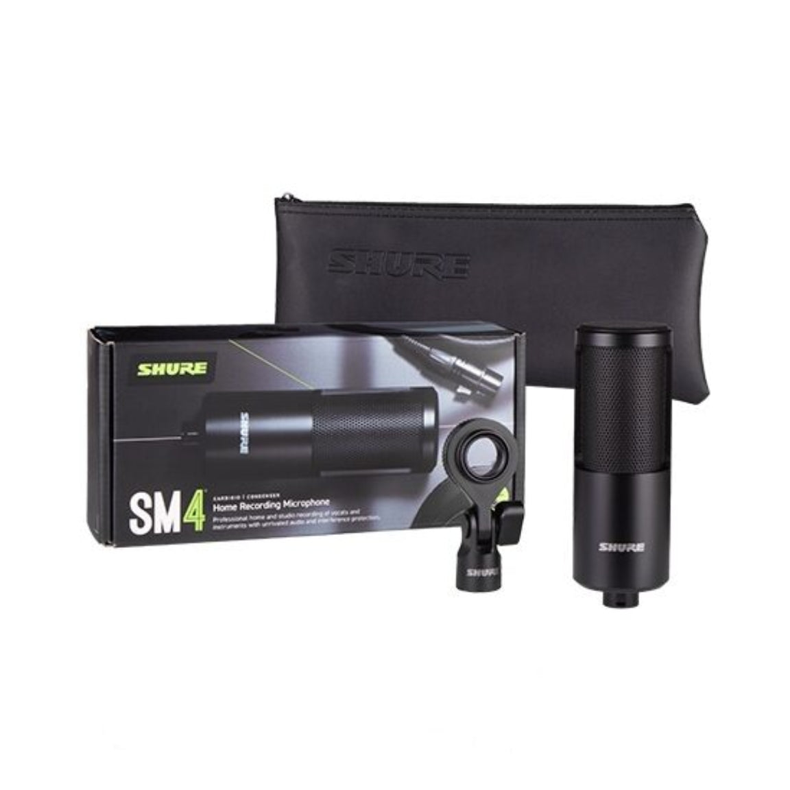 Shure SM4-K Microphone Dual Diaphragm Condenser with Hard Mount - Black