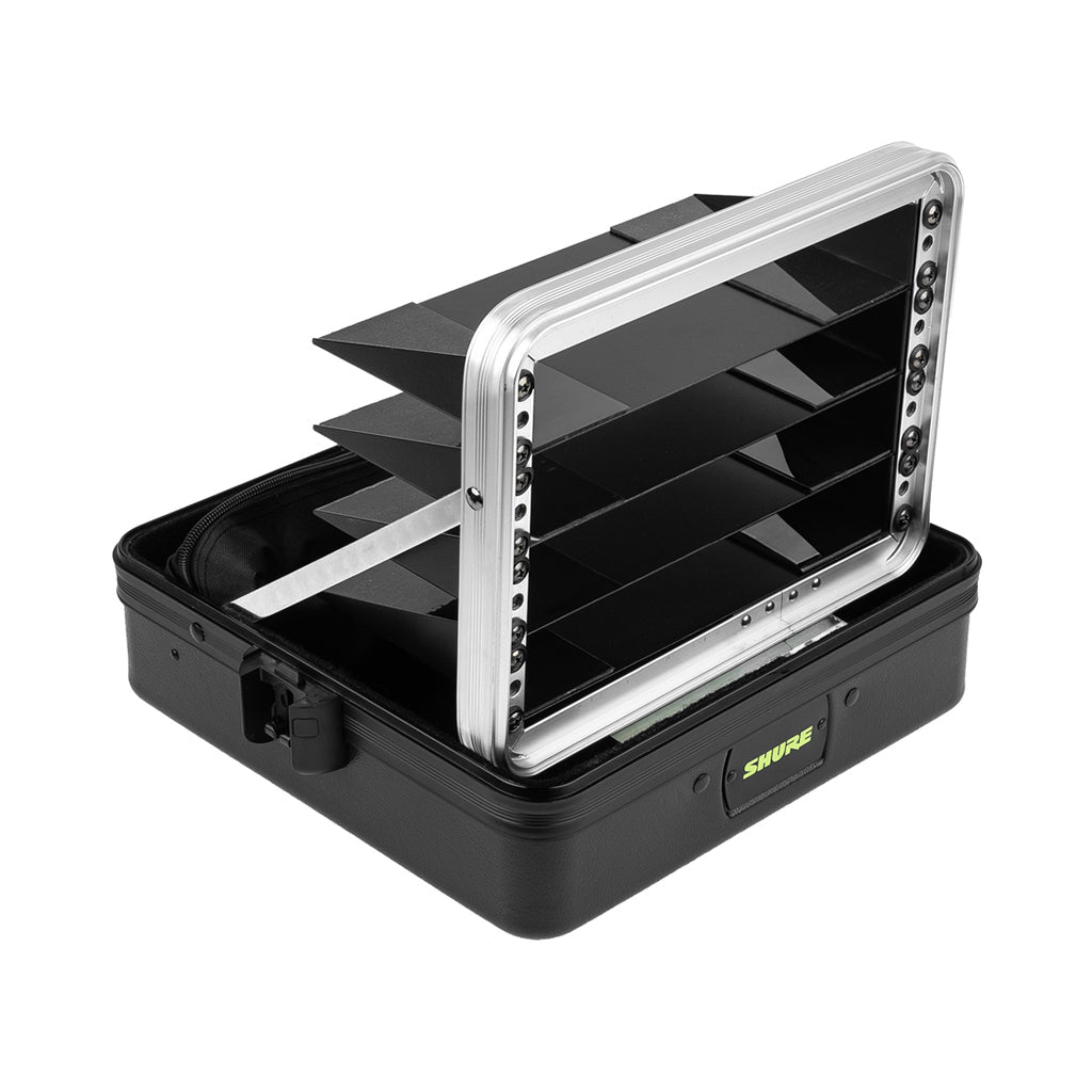 Shure By Gator SH-WSYS-CASE4 Mini Rack Molded ATA Case – Holds 4 Wireless Systems Microphone Stands & Accessories Sky Music