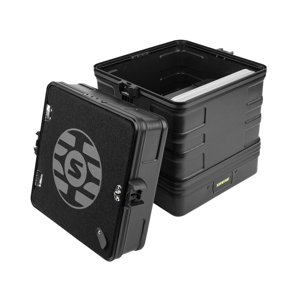 Shure By Gator SH-WSYS-CASE4 Mini Rack Molded ATA Case – Holds 4 Wireless Systems Microphone Stands & Accessories Sky Music