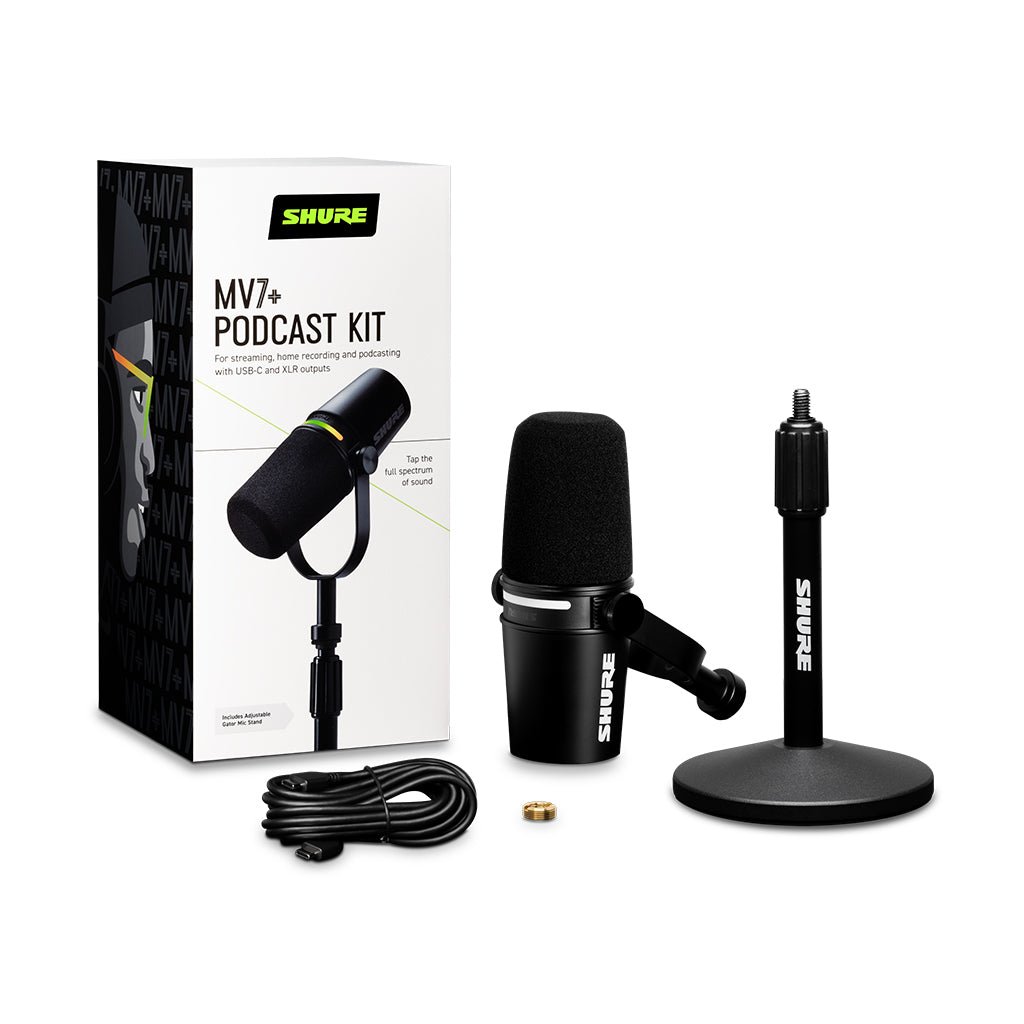 Shure Motiv MV7+ Podcast Microphone Bundle Black Microphones Sky Music