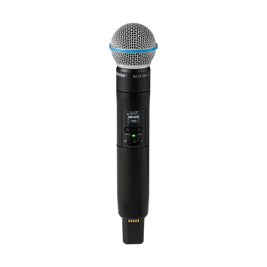 Shure SLXD2+ Wireless Handheld Transmitter with Beta58A Microphone Capsule - H58 Band (520–608 MHz) Microphones Sky Music