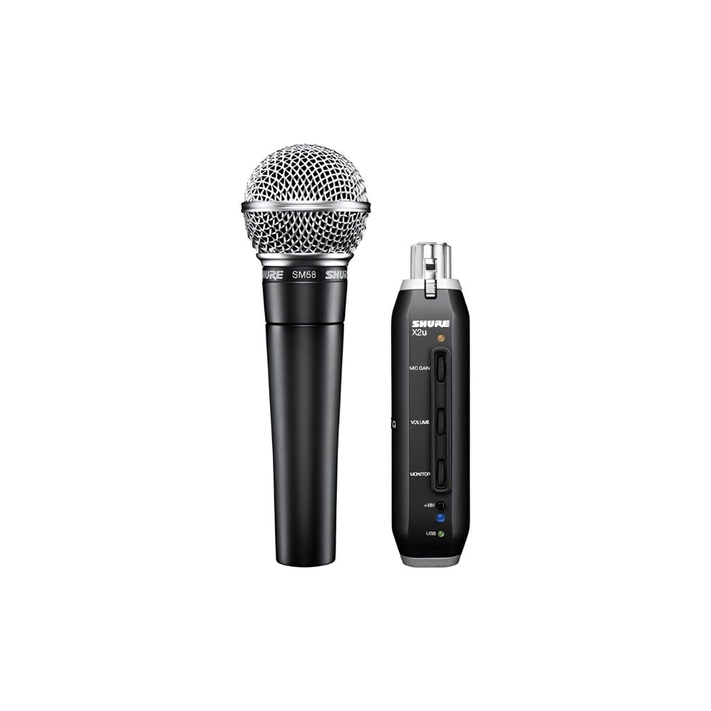 Shure SM58 Dynamic Vocal Microphone w/X2U AUSB Adaptor Bundle Microphones Sky Music