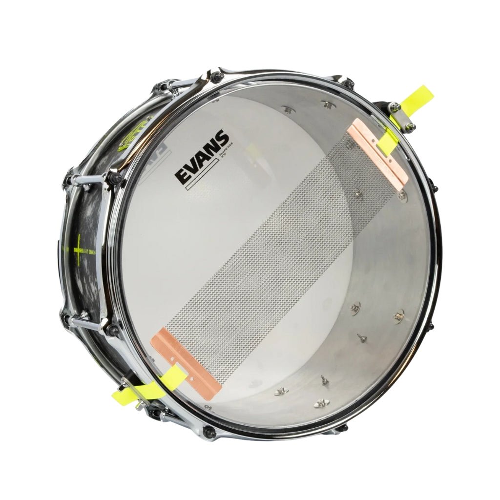 SJC Custom Drums Kevin "Pacsun" Kaine x Knocked Loose Signature "Suffocate" USA Snare Drum 6x13-inch - Distressed Aluminum Snare Drums Sky Music