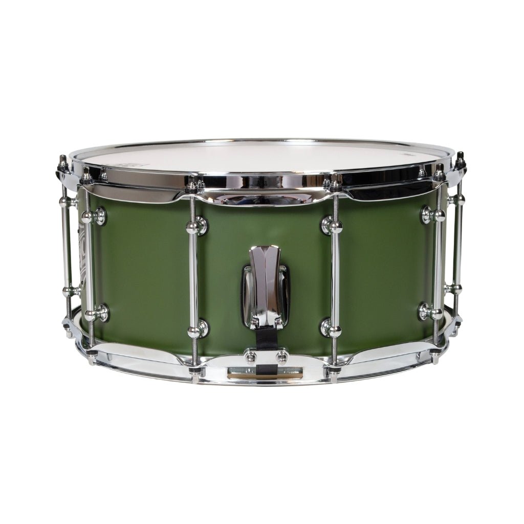 SJC Custom Drums Navigator Maple Snare Drum 6.5x14-inch - Deep Olive Green Snare Drums Sky Music