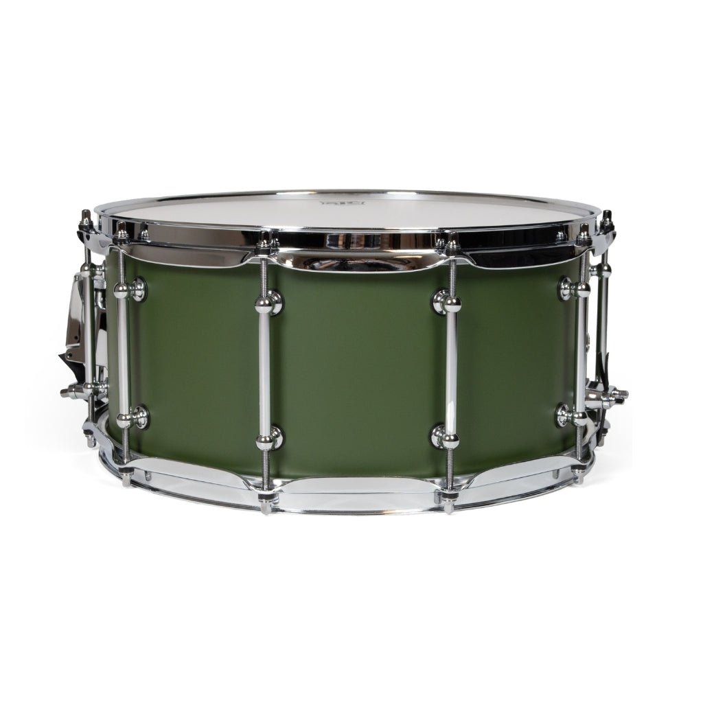 SJC Custom Drums Navigator Maple Snare Drum 6.5x14-inch - Deep Olive Green Snare Drums Sky Music