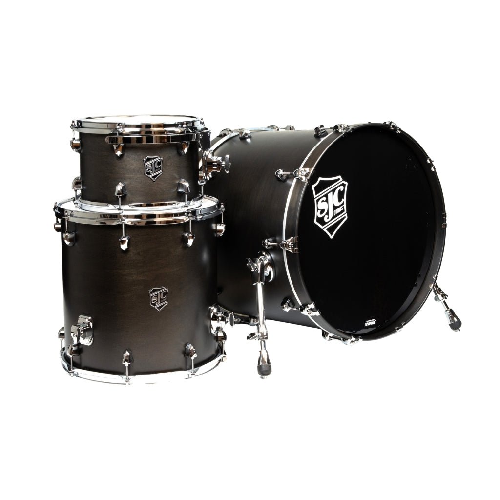 SJC Custom Drums Navigator Series 3-Piece Shell Pack - Ghost Black Acoustic Drums Sky Music