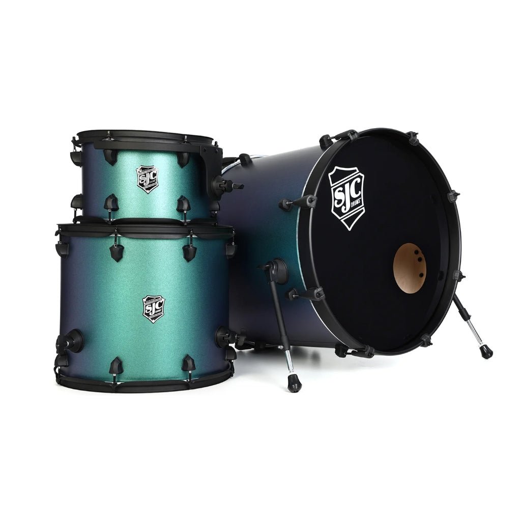 SJC Custom Drums Pathfinder Series 3-Piece Maple Shell Pack Pacific Teal 22/12/16 Acoustic Drums Sky Music