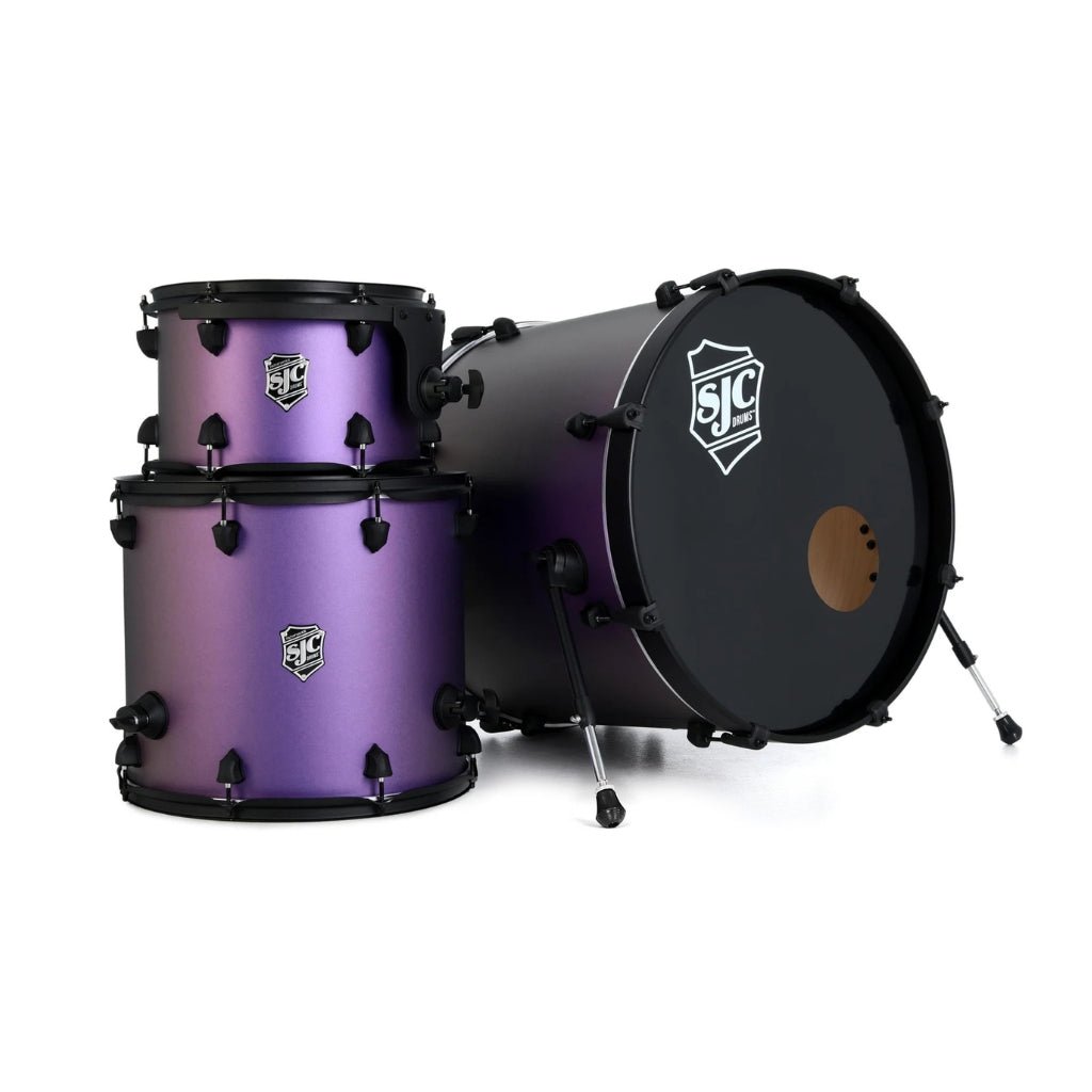 SJC Custom Drums Pathfinder Series 3-Piece Shell Pack - Purple Glimmer Acoustic Drums Sky Music