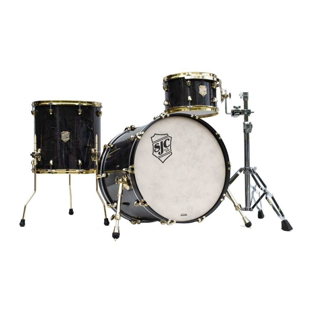 SJC Custom Drums Providence Series Maple 3-Piece Shell Pack 22-inch - Obsidian Black Acoustic Drums Sky Music