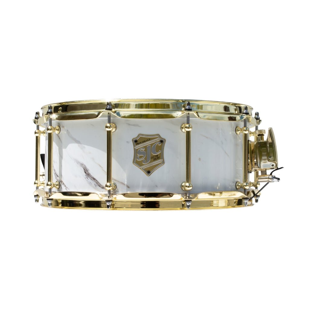 SJC Custom Drums Providence Series Maple Snare Drum 6x14-inch - Calcutta White Snare Drums Sky Music