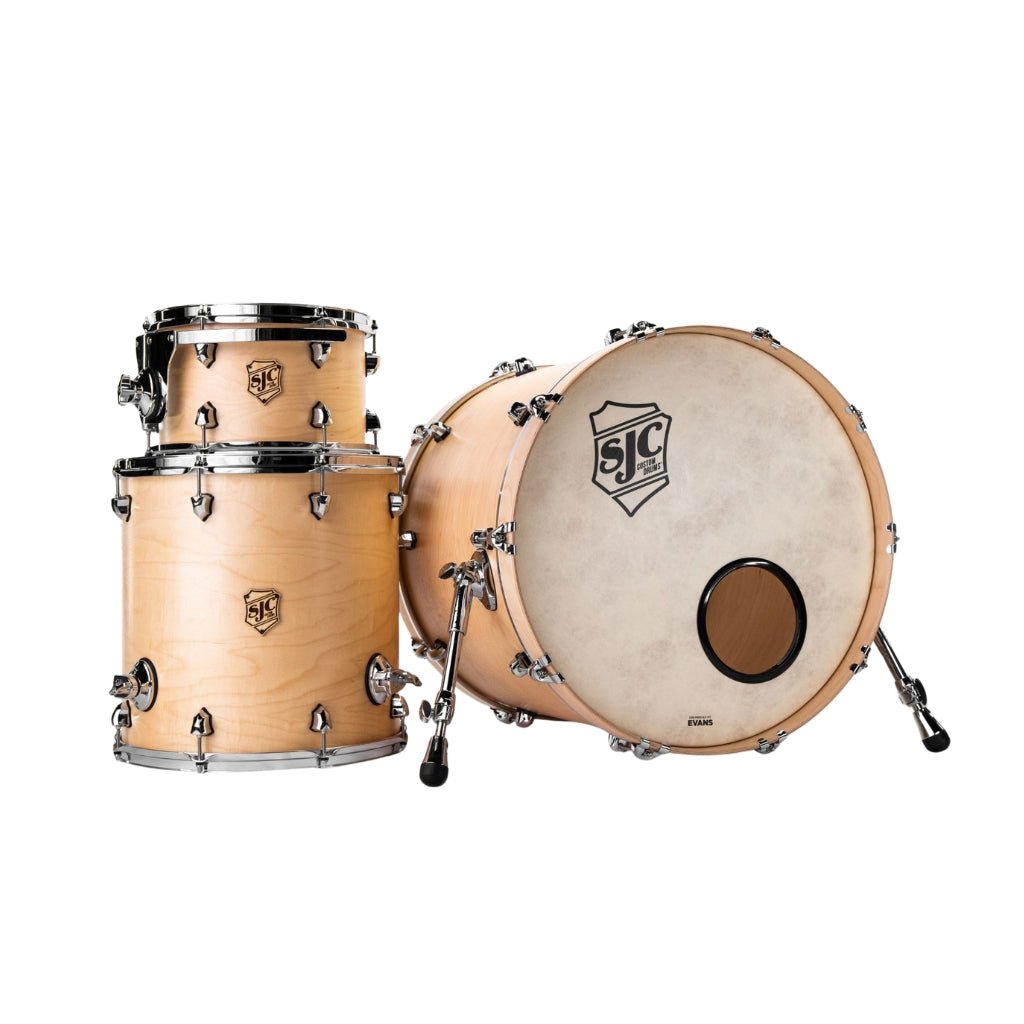 SJC Custom Drums Tour Series Maple 3-Piece Shell Pack 22-inch - Natural USA Made Acoustic Drums Sky Music