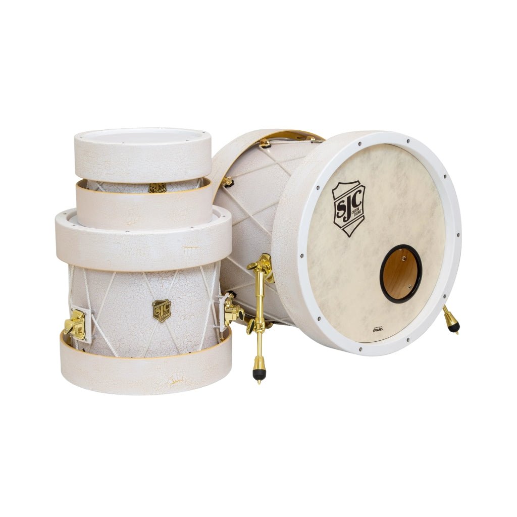 SJC Custom Drums USA Custom 3-Piece Shell Pack - Butcher Hoop Kintsugi Acoustic Drums Sky Music