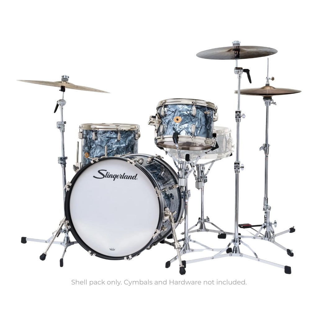 Slingerland Radio King 3-piece Shell Pack - Black Diamond Pearl Wrap Acoustic Drums Sky Music