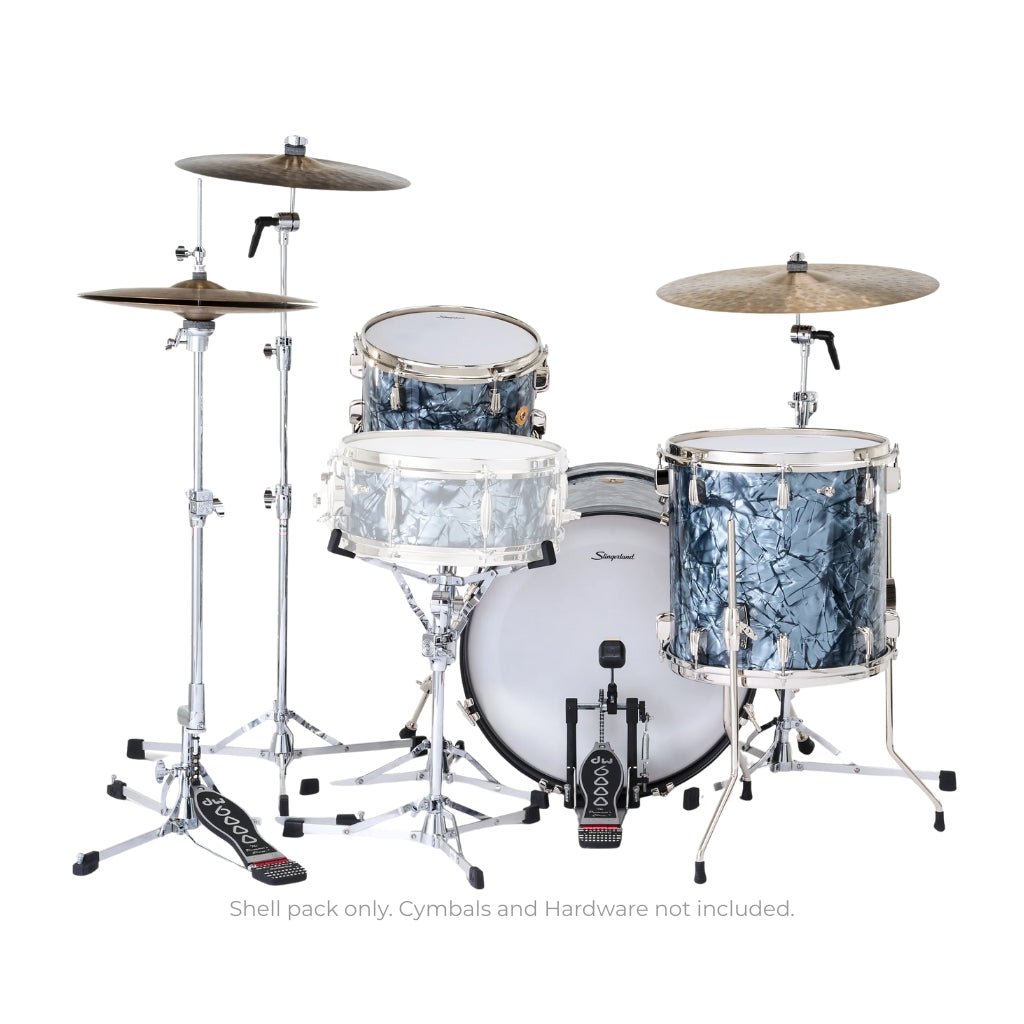 Slingerland Radio King 3-piece Shell Pack - Black Diamond Pearl Wrap Acoustic Drums Sky Music