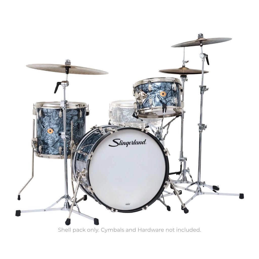 Slingerland Radio King 3-piece Shell Pack - Black Diamond Pearl Wrap Acoustic Drums Sky Music