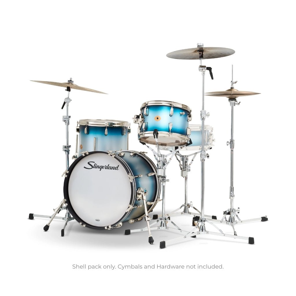 Slingerland Radio King 3-piece Shell Pack - Blue and Silver Lacquer Acoustic Drums Sky Music