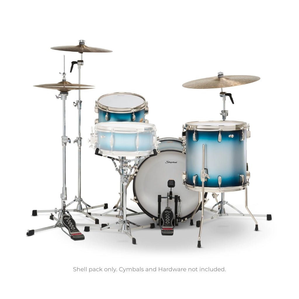 Slingerland Radio King 3-piece Shell Pack - Blue and Silver Lacquer Acoustic Drums Sky Music