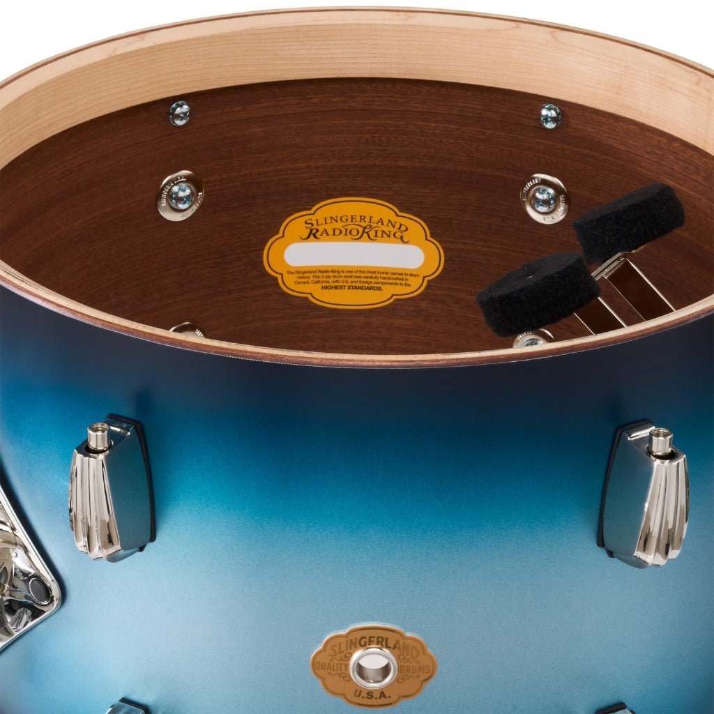 Slingerland Radio King 3-piece Shell Pack - Blue Silver Lacquer Acoustic Drums Sky Music