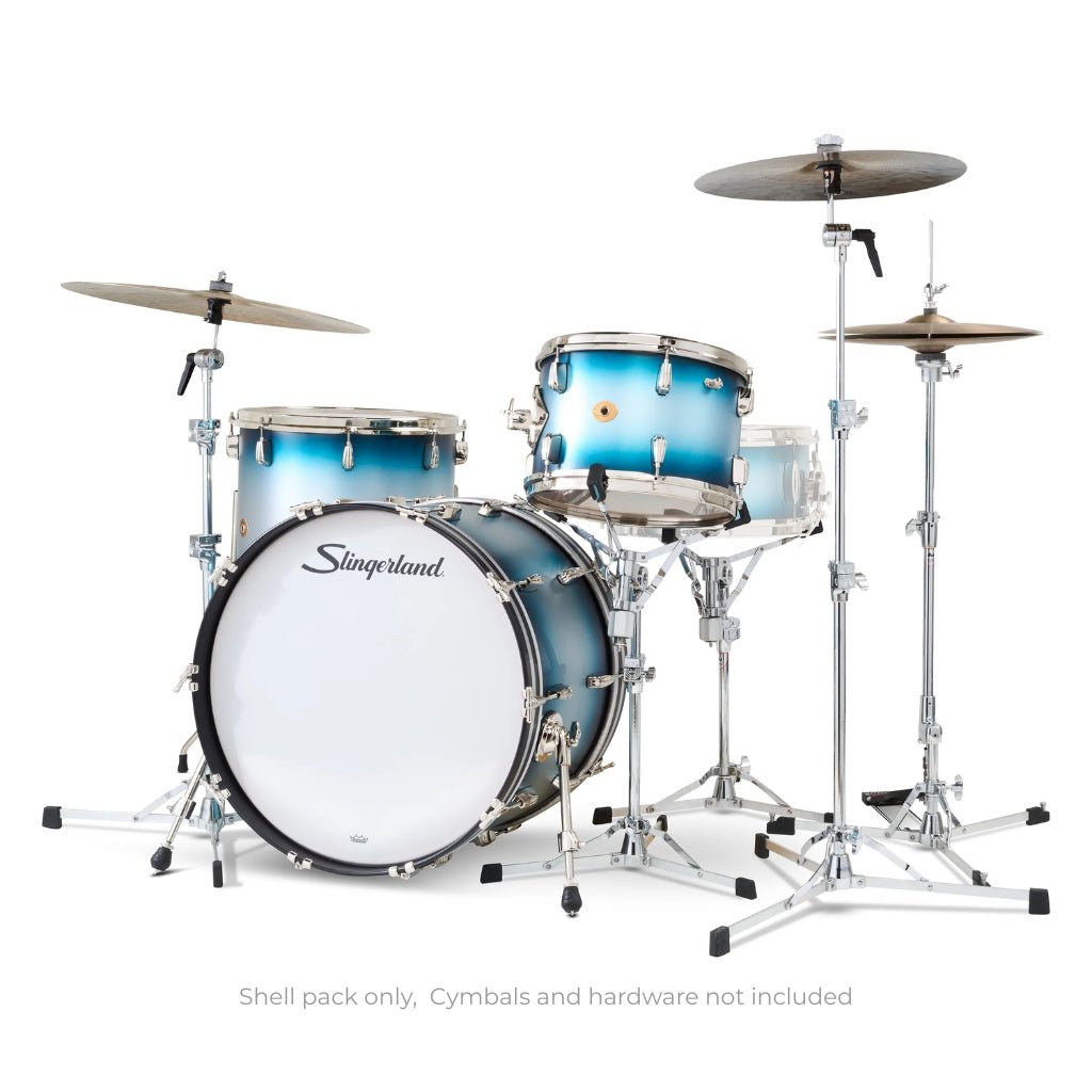 Slingerland Radio King 3-piece Shell Pack - Blue Silver Lacquer Acoustic Drums Sky Music