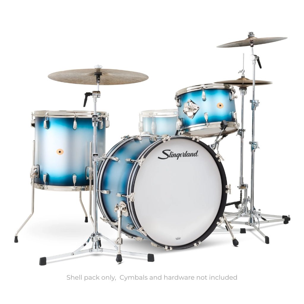 Slingerland Radio King 3-piece Shell Pack - Blue Silver Lacquer Acoustic Drums Sky Music