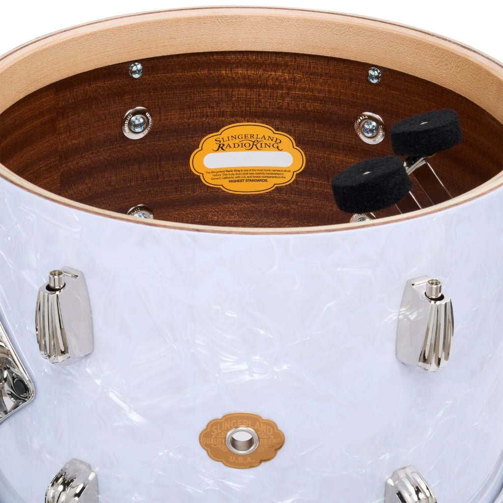 Slingerland Radio King 4-piece Shell Pack - White Marine Pearl Acoustic Drums Sky Music