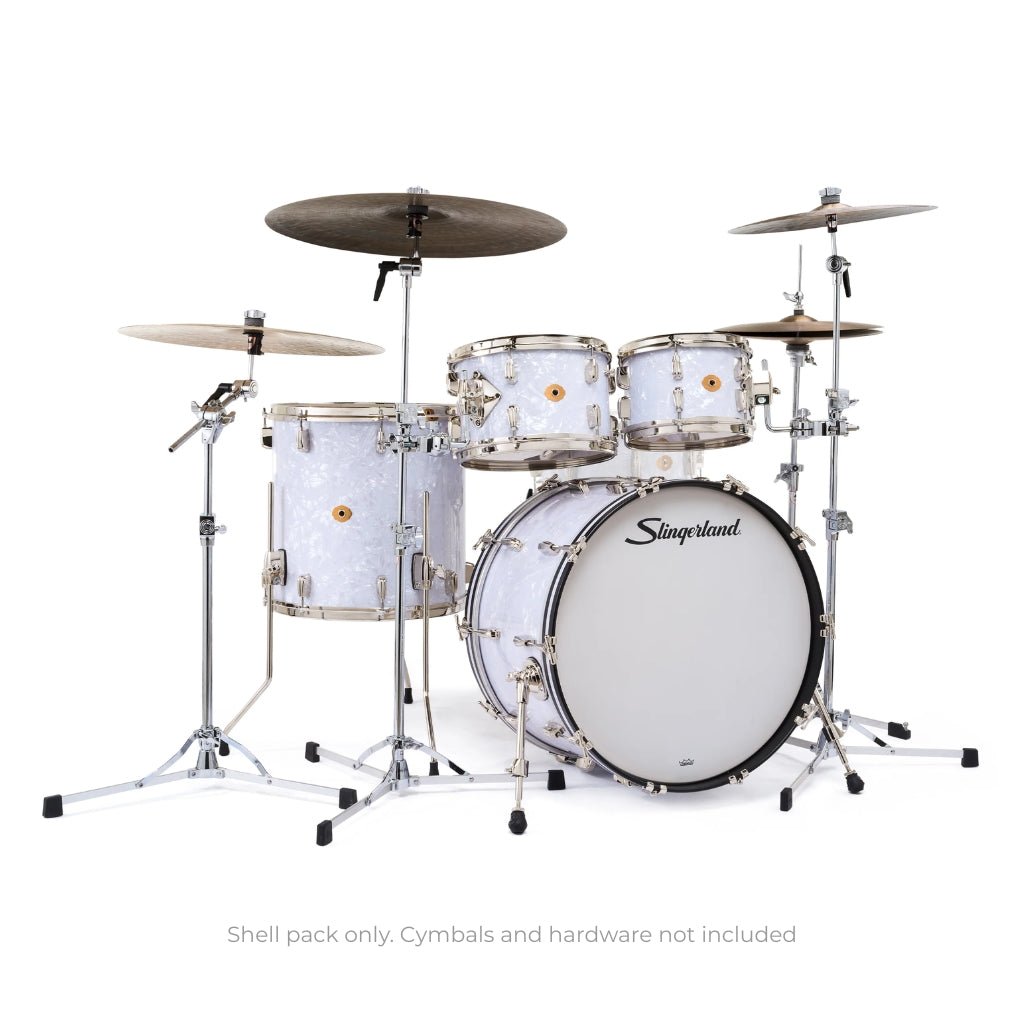 Slingerland Radio King 4-piece Shell Pack - White Marine Pearl Acoustic Drums Sky Music