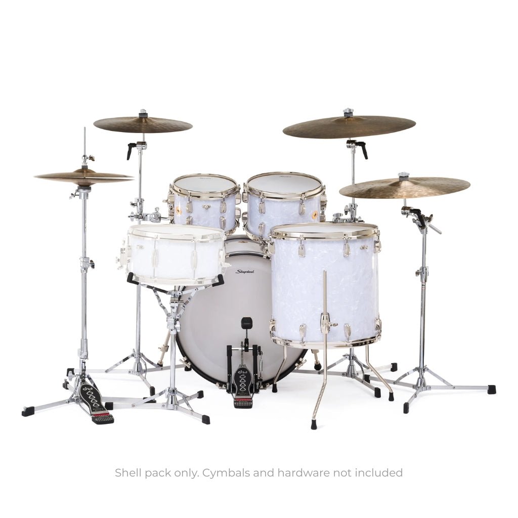 Slingerland Radio King 4-piece Shell Pack - White Marine Pearl Acoustic Drums Sky Music