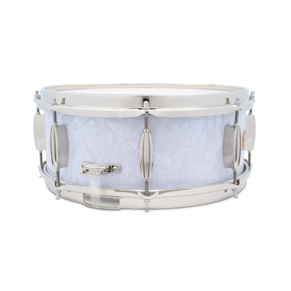 Slingerland Radio King Artist Snare Drum - 5.5 inches x 14 inches, White Marine Pearl Wrap Snare Drums Sky Music