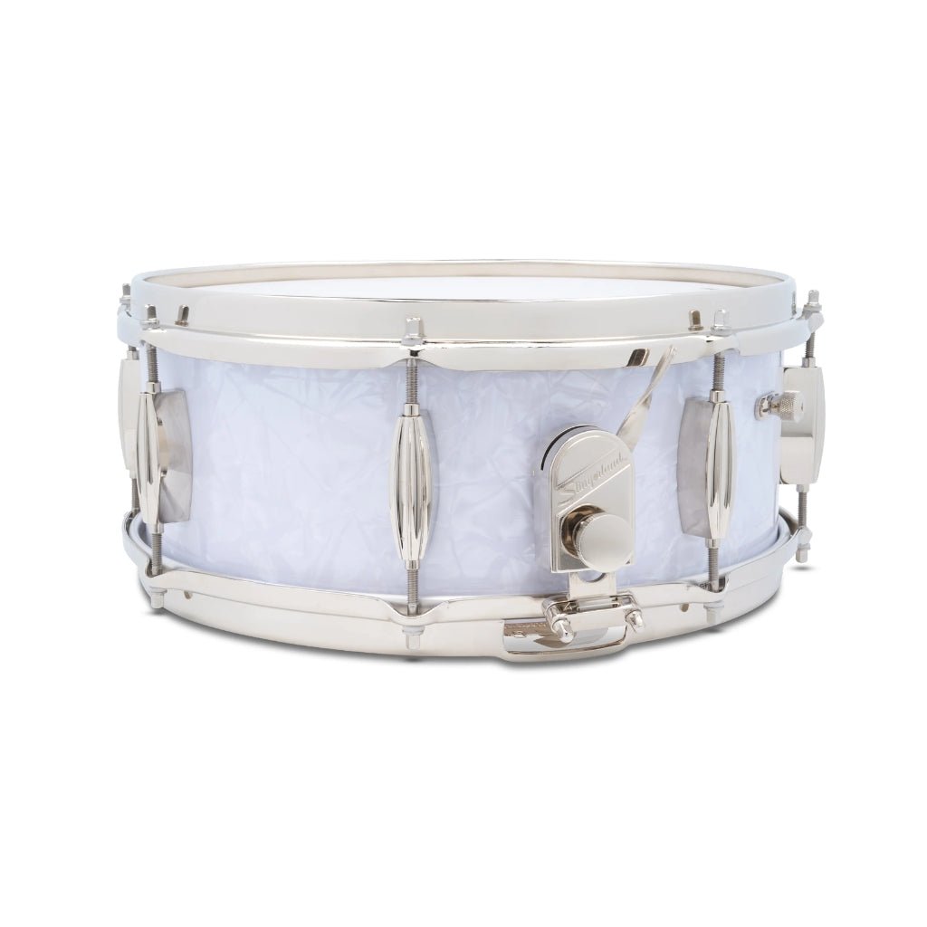 Slingerland Radio King Artist Snare Drum - 5.5 inches x 14 inches, White Marine Pearl Wrap Snare Drums Sky Music