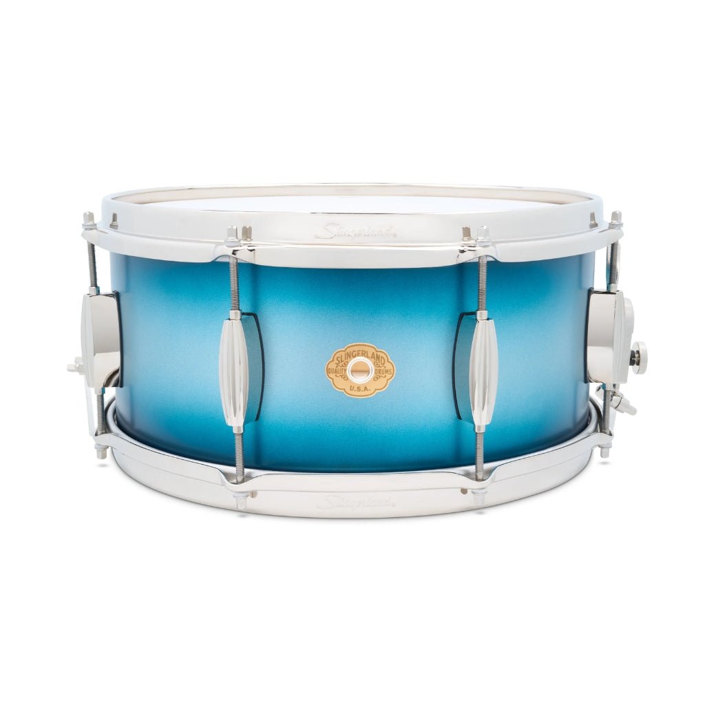 Slingerland Radio King Artist Snare Drum - 6.5 inches x 14 inches, Blue and Silver Duco Lacquer Snare Drums Sky Music