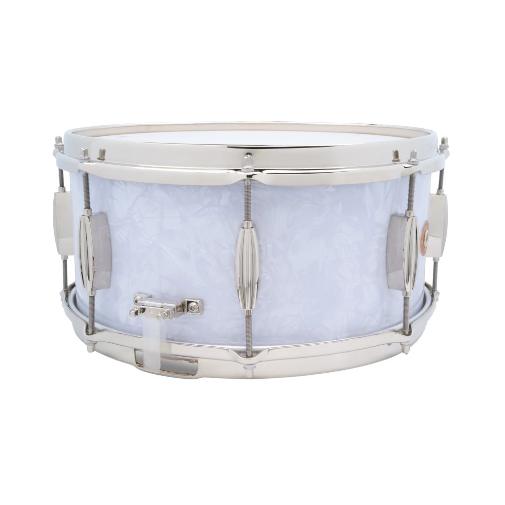 Slingerland Radio King Artist Snare Drum - 6.5 inches x 14 inches, White Marine Pearl Wrap Snare Drums Sky Music