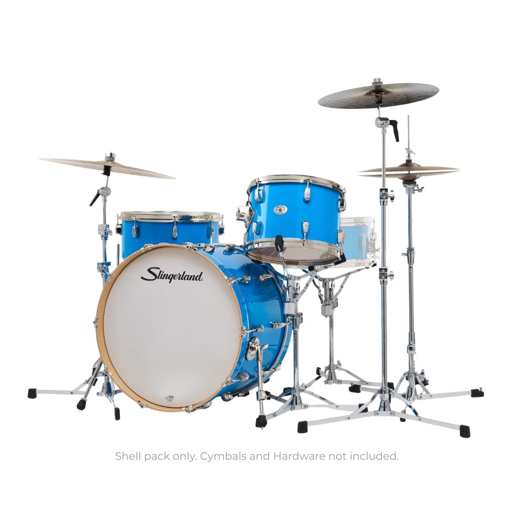 Slingerland Studio King 3-piece Shell Pack - Lunar Blue Lacquer Acoustic Drums Sky Music