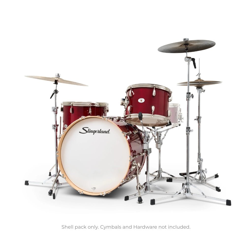 Slingerland Studio King 3-piece Shell Pack - Royal Crimson Lacquer Acoustic Drums Sky Music