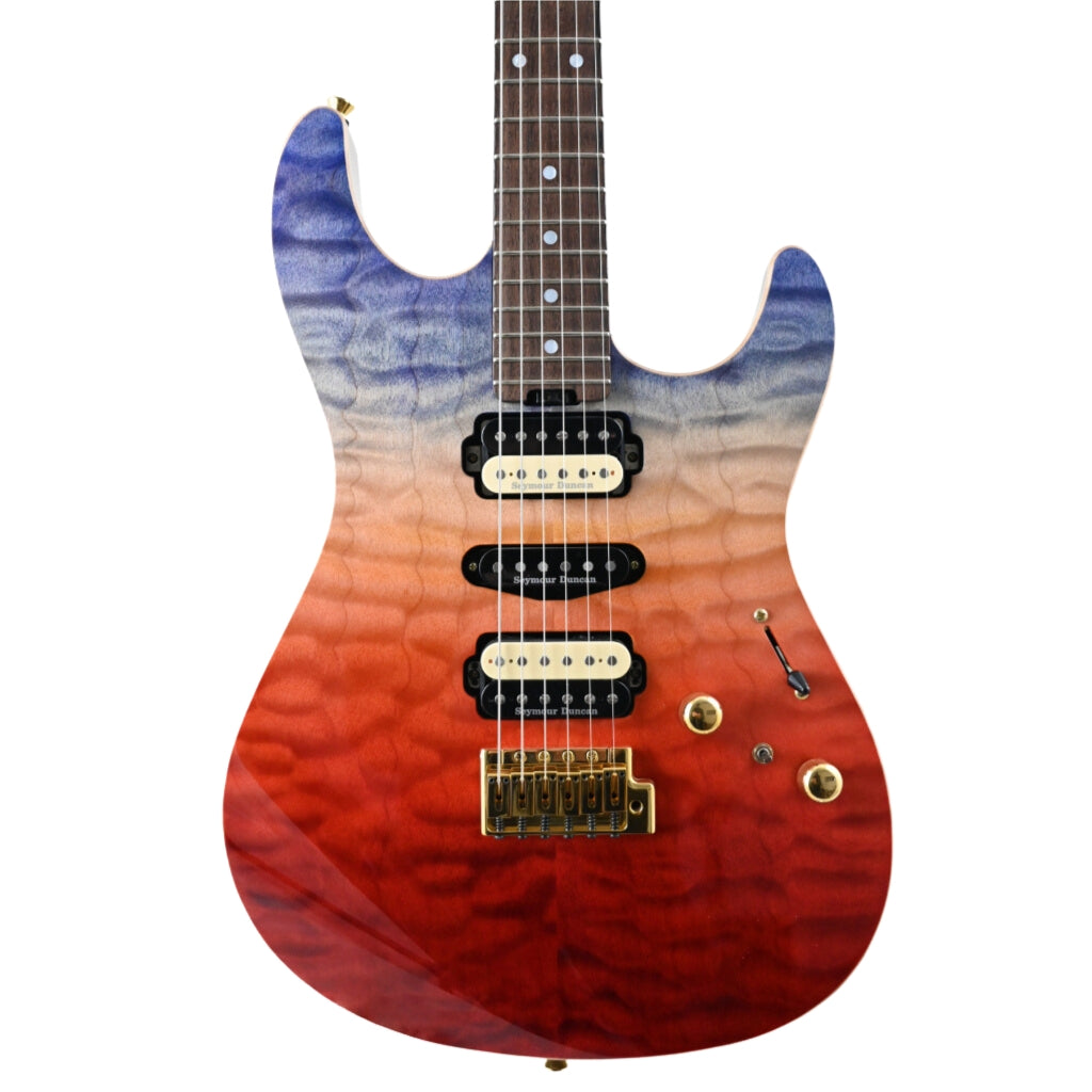 ESP - Custom Shop Snapper CTM Electric Guitar - Blue Red Gradation