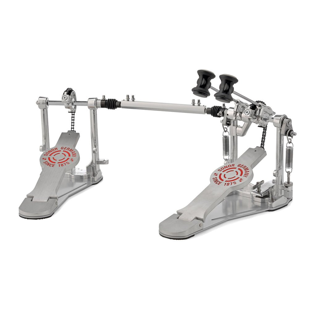 Sonor 2000 Series Double Pedal - Silver Lacquer Coating Drum Hardware Sky Music