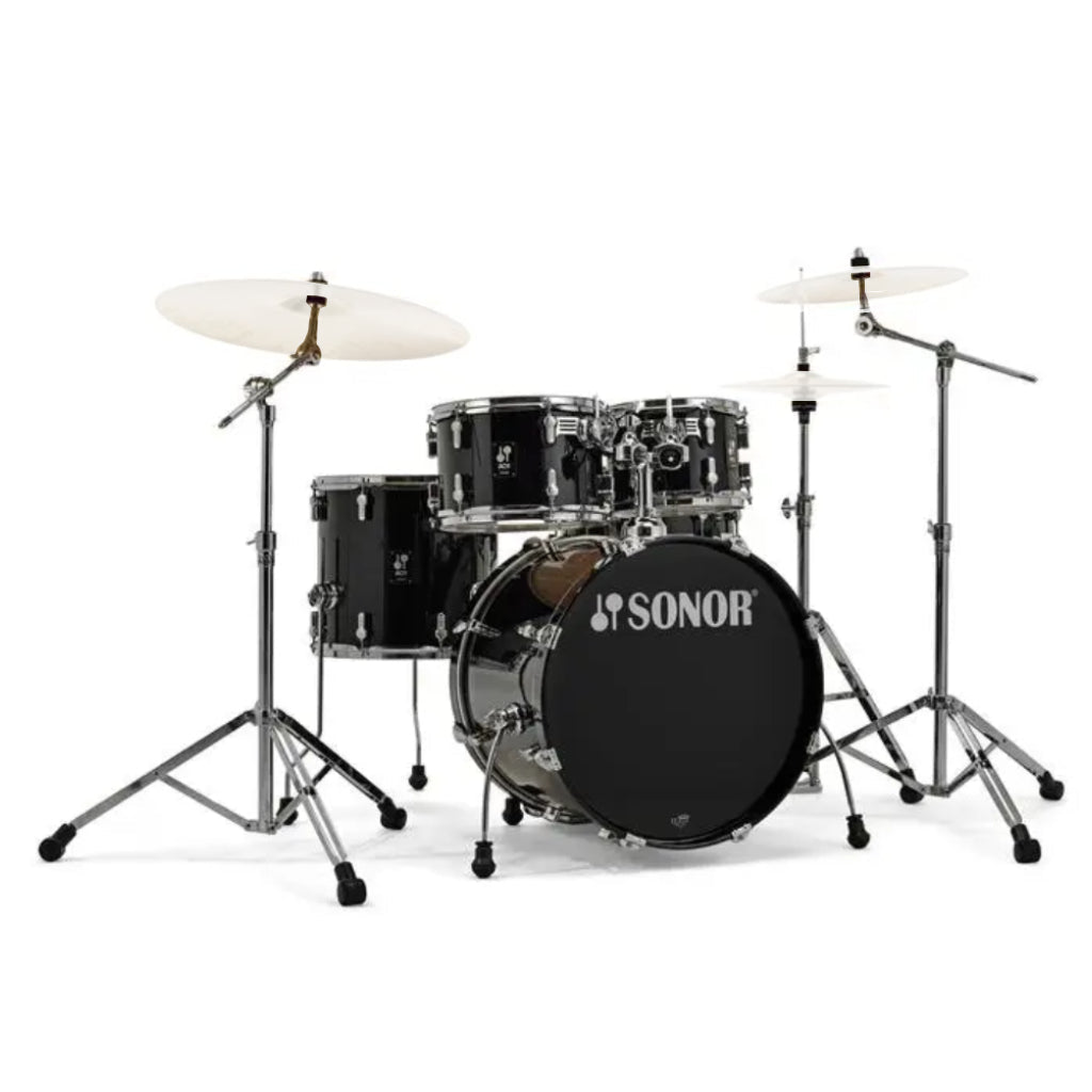 Sonor AQ1 Series Studio 5-Piece Kit with 2000 Series Hardware Set - Piano Black Acoustic Drums Sky Music
