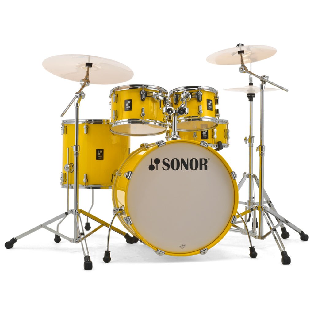 Sonor AQ1 Series Studio 5-Piece Kit with 2000 Series Hardware Set - Yellow Acoustic Drums Sky Music