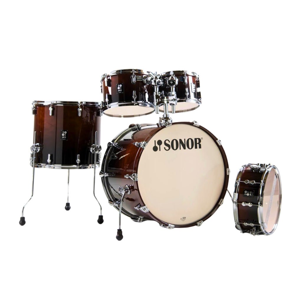 Sonor AQ2 Series Stage 5-Piece Shell Pack with 4000 series Hardware - Brown Fade Acoustic Drums Sky Music
