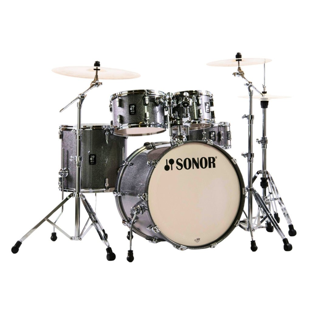 Sonor AQ2 Series Stage 5-Piece Shell Pack with 4000 series Hardware - Titanium Quartz Acoustic Drums Sky Music